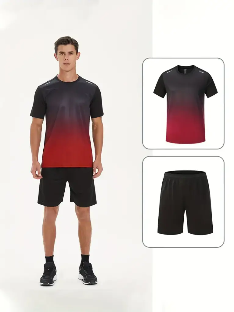 conjunto sport hombre color rojo y negro
