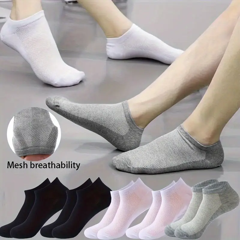 5 pares de calcetines traspirables unisex color gris, negro y blancos ideal para entretiempo 
