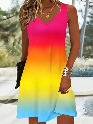 vestido multicolor degrado ideal para vestir  party ,casual,fitness 