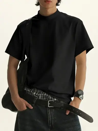 playera informal ancha color negro