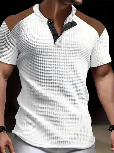 polo henley informal  and luxery color blanco