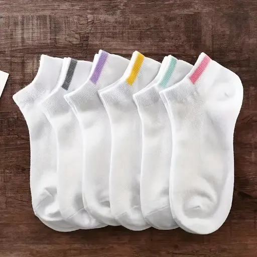 6  pares calcetines deportivos unisex con colores en el elástico 
