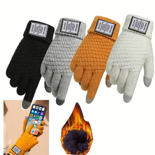 guante unisex de material térmico con dedos táctiles y ajuste de muñeca con velcro colores  pasteles a elegir ideal para el frio